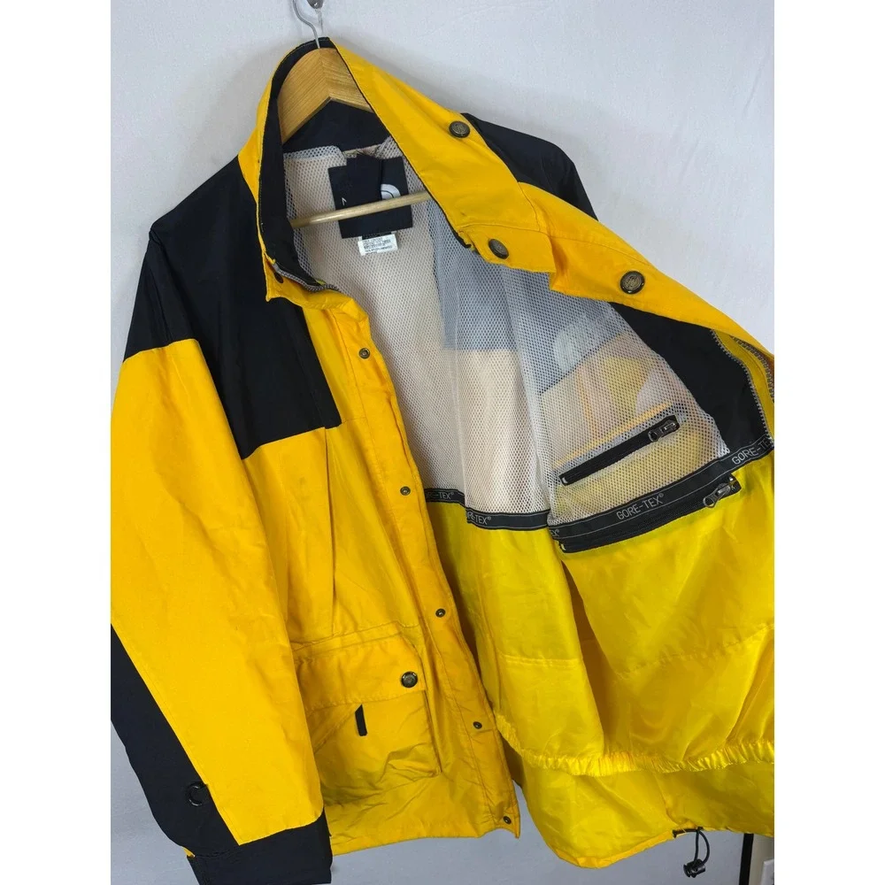 90s The North Face Mountain Light Gore-Tex Jacket Yellow Black Vintage Mens XL